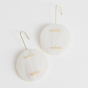 & Other Stories Circle Seashell Hanging Earrings